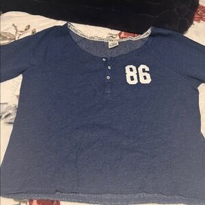 Blue Kids Shirt with Number Print